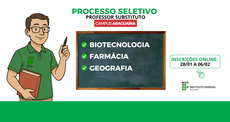 IFTO contrata professor substituto de Biotecnologia, Farmácia e Geografia para atuação na unidade de Araguaína