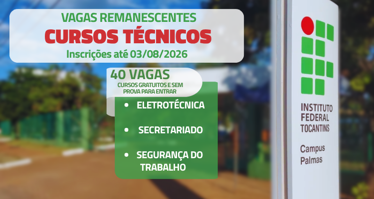 Inscrições abertas para cursos técnicos subsequentes com ingresso em 2026/2 