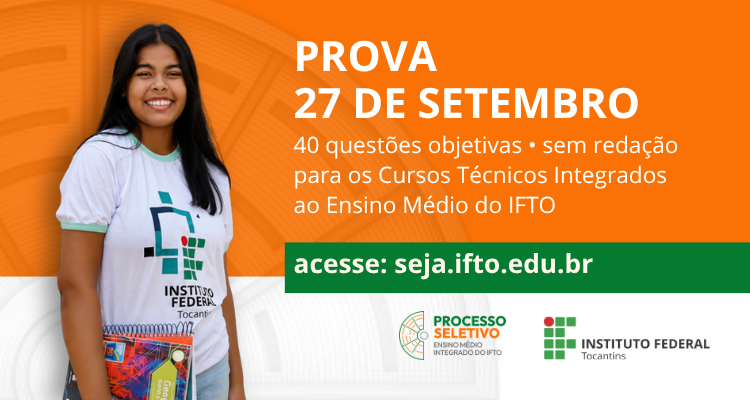 Prova do processo seletivo dos cursos Técnicos Integrados ao Ensino Médio ocorrerá no dia 27 de setembro